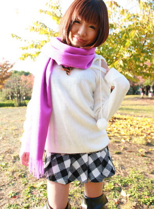 Super cute Japanese teen model Mahiru Tsubaki...