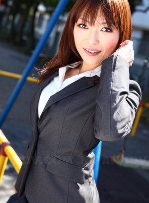 Gorgeous office lady Yukina Aoyama posing in...